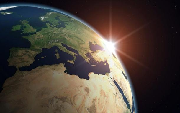 An image of Nut's terrestrial mirror, the Mediterranean Sea. The Mediterranean never lied because it reflected a vista of the entire cosmos, and the most beautiful princess in the heavens above was the radiant face of Selene, the full Moon.
